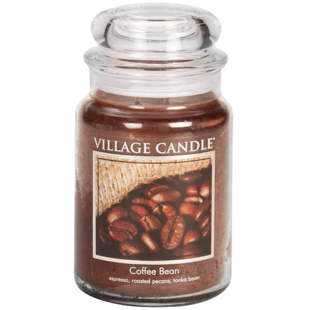 Village candle coffee Bean glass Jar Scented candle, Large, 2125 oz, Brown