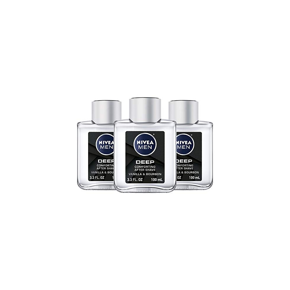 NIVEA Men DEEP Comfort Post Shave Lotion - Soothe Shave irritation - 3.3 fl. oz. Bottle (Pack of 3)