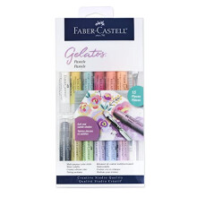 Faber-Castell Gelatos Pastels Color Set, 15 Pastel Colors - Multi-Purpose Art Medium