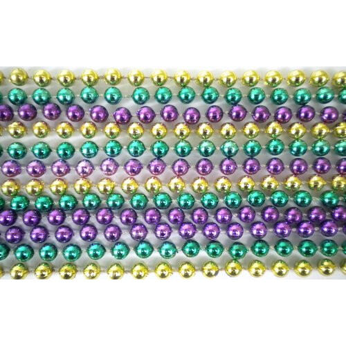 Colares de Pérolas Metálicas Roxo Dourado e Verde - 33 polegadas 07mm - 6 Dúzias (72 colares) 2