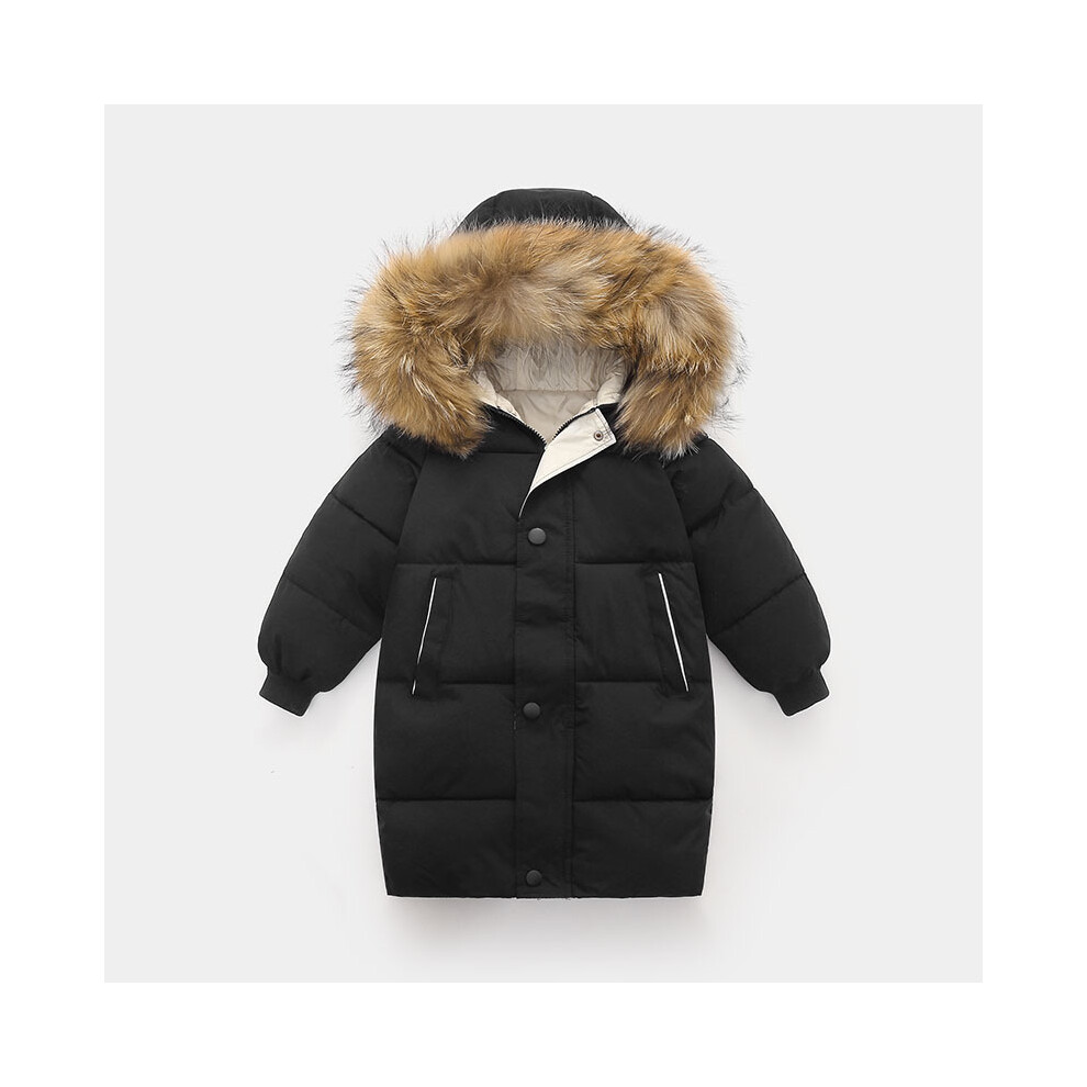 (Black, 4-5Years) Kids Boys Girl Coats Fur Jacket Outwear Winter UK