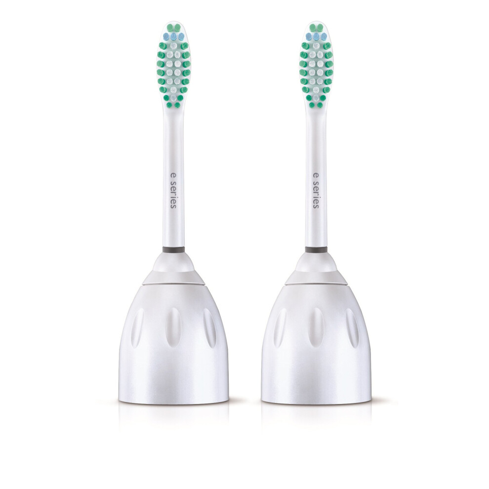 Philips Sonicare Genuine E-Series Replacement Toothbrush Heads, 2 Brush Heads, White, HX7022/66