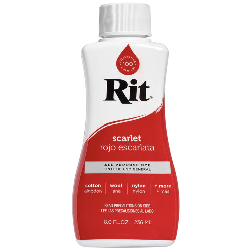 Rit, Scarlet Liquid Fabric Dye, 8-Ounce, 1-Pack, 8 Fl oz