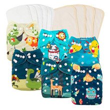babygoal Pannolini Lavabili 6 Pezzi + 6 Inserti in Microfibra + 4 Inserti in Rayon di Bambù, Taglia Unica