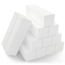 Morary 12-pak s?mbufferblokke til naturlige negle og akrylnegle 4-sidet medium korn (hvid)