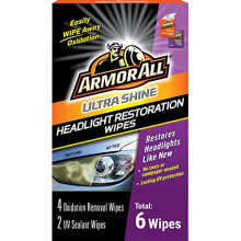Armor All Koplampen Reinigingsdoekjes, 6 Doekjes voor Auto's, Vrachtwagens, Motoren