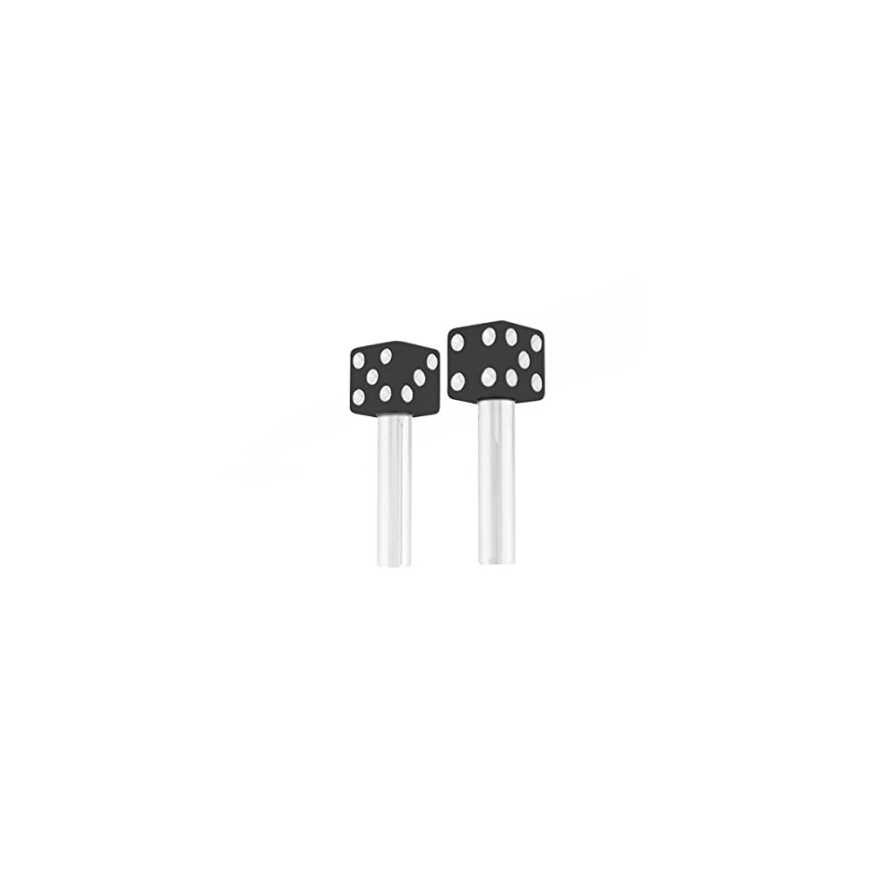 United Pacific 70042 High Impact Plastic Construction Dice Door Lock Knobs For Classic & Vintage Cars/Trucks, 10-32 Thread - (Pack Of 2) Black/White 709257260709