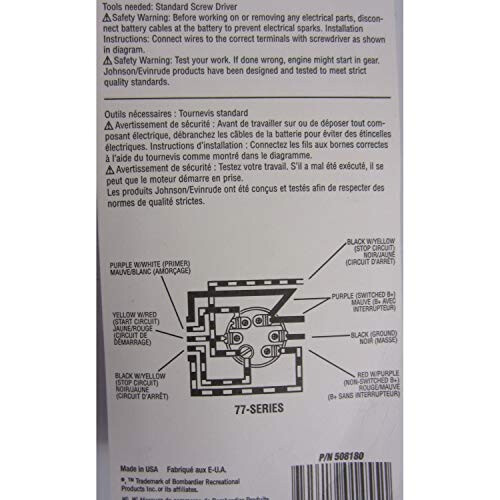 Interruptor de Chave de Ignição OMC 77 Series Evinrude Johnson, 0508180 2