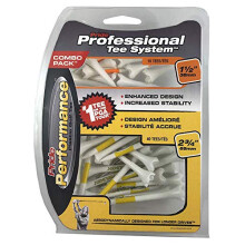 Pride Professional Tee System Plastic Golf Tees – Albe, 50 bucăți (40 x 2-3/4", 10 x 1-1/2"), Vârfuri cu rezistență redusă