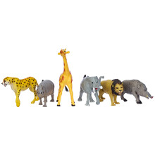 Wild Republic Animali Africani Polybag, Giraffa, Ippopotamo, Leone, Ghepardo, Elefante, Cinghiale, 6 Pezzi