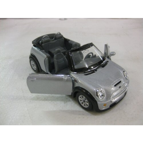 Mini Cooper S Cabriolet grise moul   e sous pression     l'   chelle 1:28 par Kinsmart 1