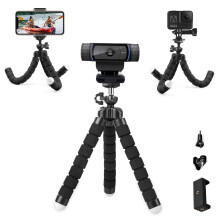Flexible Webcam Stand and Cell Phone Tripod with Holder for Logitech a