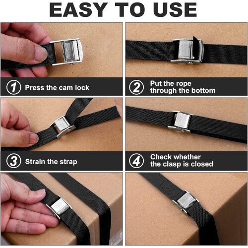 Tie Down Straps, 10 Pack Heavy Duty Tensioning Belts 2