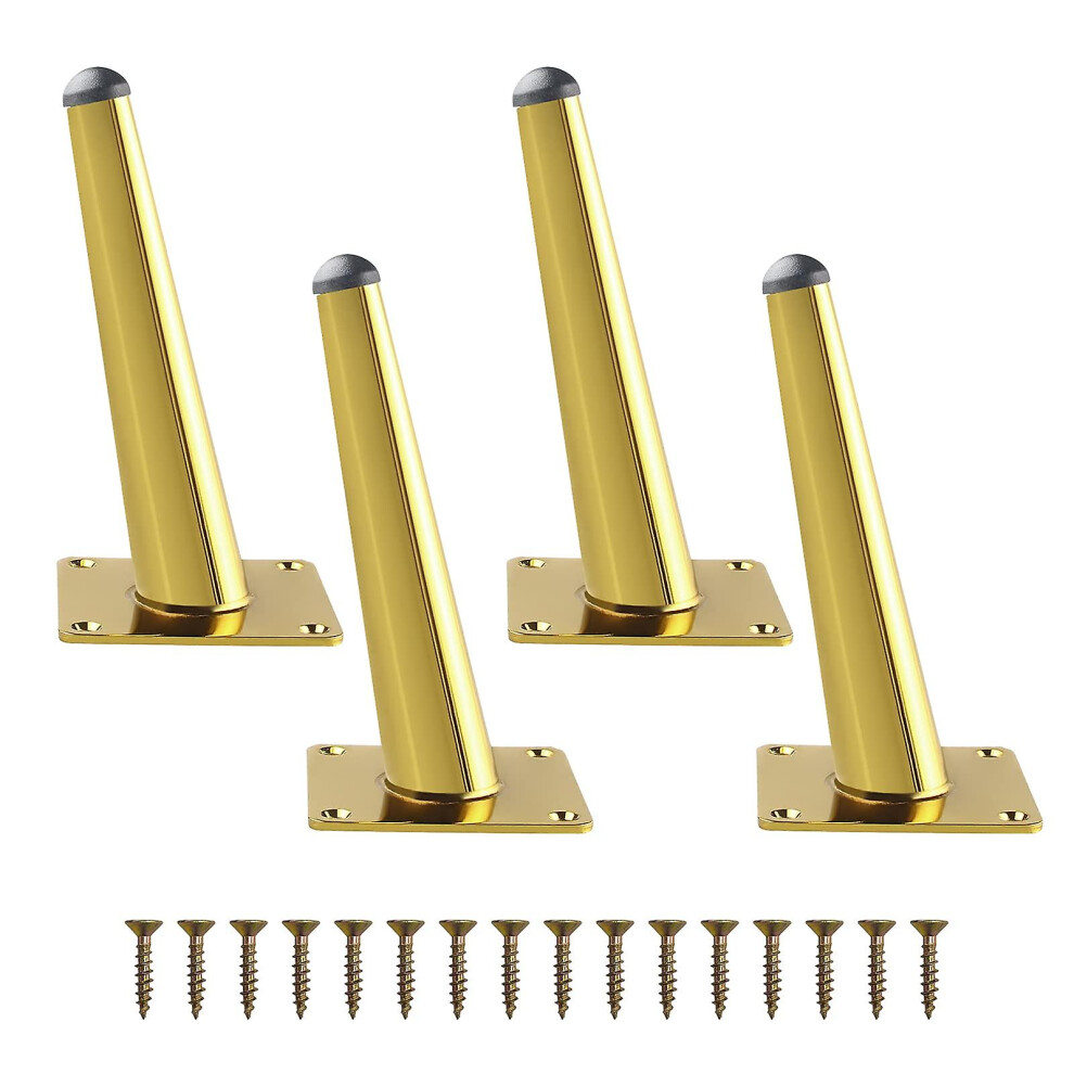 (15Cm Gold) Metal Furniture Sofa Legs 15Cm Black Legs For Furniture Oblique Conical Furniture Replacement Feet With Screws For Table Cabinet Bed Cupbo 5413367609598