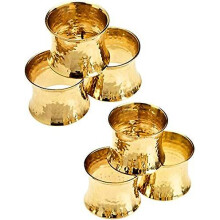 Handmade Hammered Napkin Rings Set Of 6 For Dinner, Party, Daily, Dining Table Decoration Gold