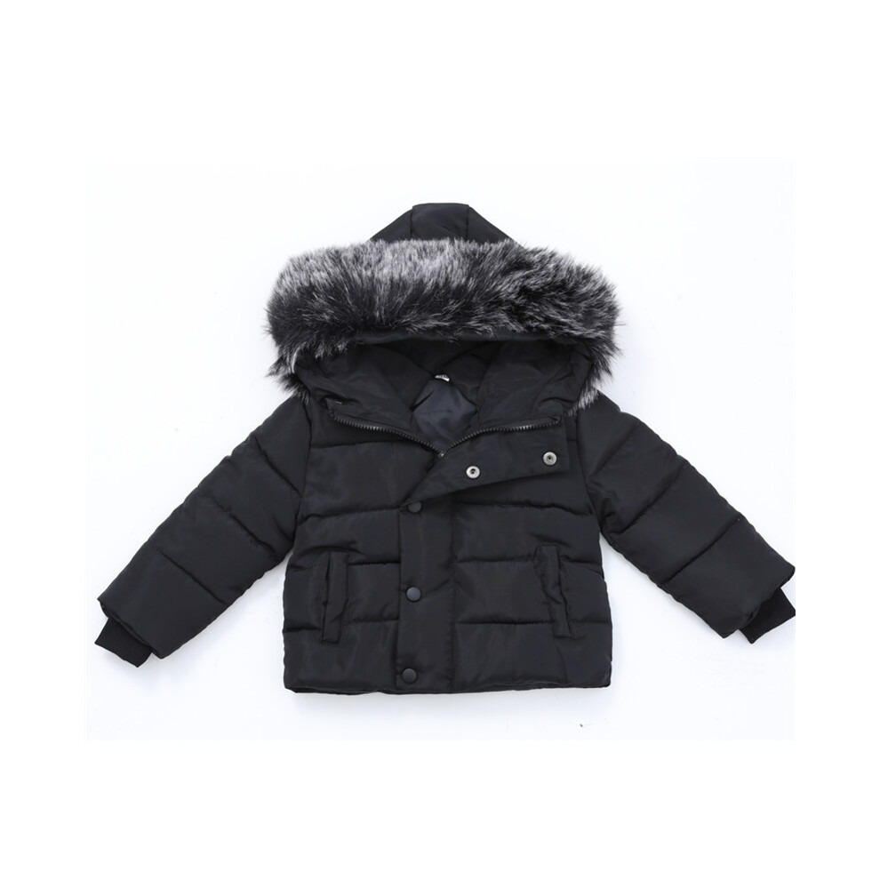 (Black, 6-12Months) Baby Kids Boys Coats Jacket Hooded Outwear Winter
