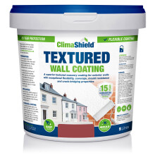 (5 Litres, Brick Red) Smartseal Wall Coating Textured, Waterproof 15 years, Brickwork, Stone, Concrete and Render, Breathable