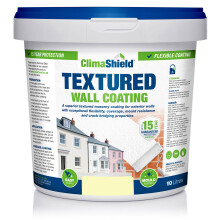 (10 Litres, Devon Cream) Smartseal Wall Coating Textured, Waterproof 15 years, Brickwork, Stone, Concrete and Render, Breathable