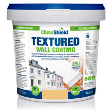 (10 Litres, Soft Apricot) Smartseal Wall Coating Textured, Waterproof 15 years, Brickwork, Stone, Concrete and Render, Breathable