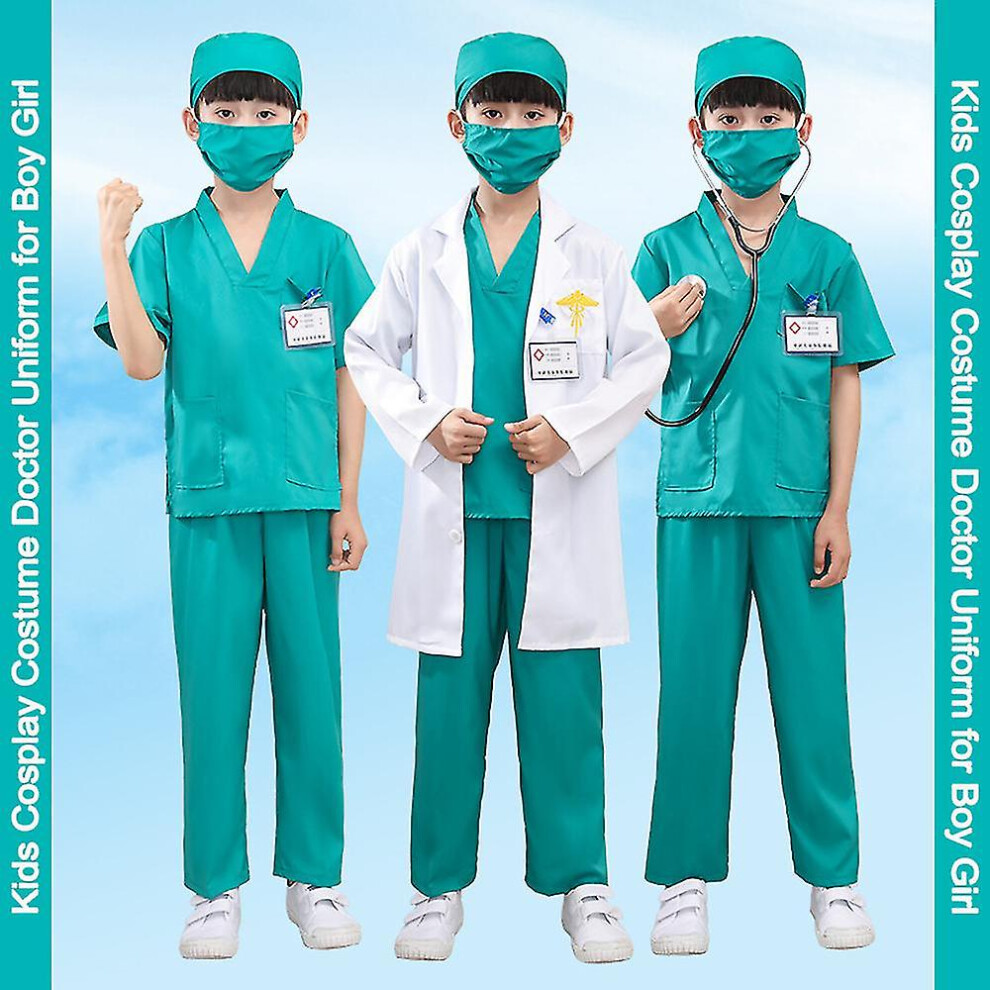 (130) Kids Doctor Nurse Costume Medical Uniform Scrubs Book Day Party Outfit