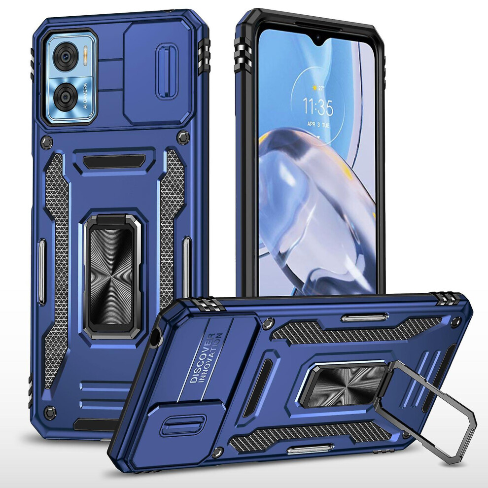 For Motorola Moto E22i 4G/E22 4G Shockproof Phone Case Kickstand With Slide Camera Protector 5413367626090