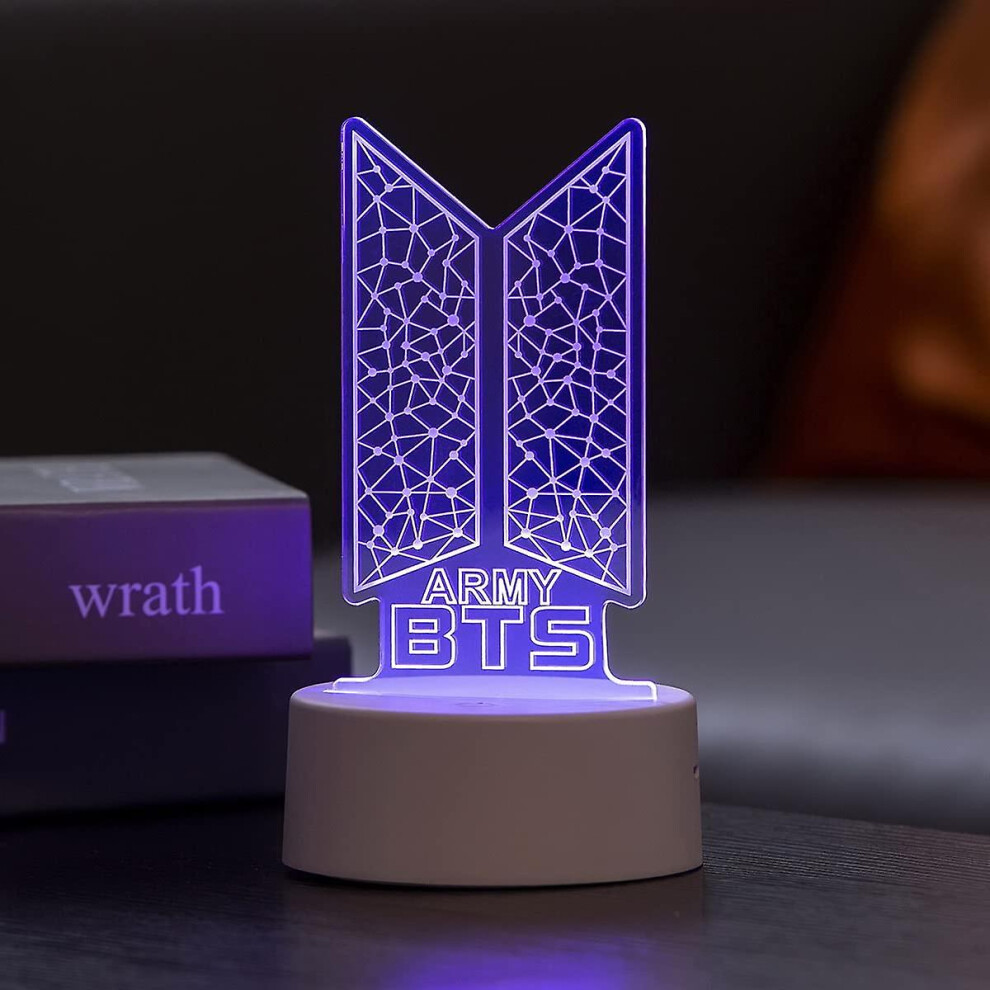 Wekity Kpop Bts Bangtan Boys 7 Colors Led Acrylic Night Light Kids Bedside Lamps Bedroom Home Room Decoration For Army Fans Gifts