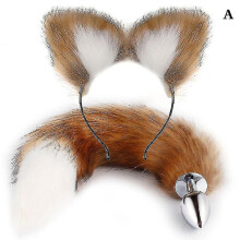 (this) Sexy Foxmetal Butt Plug Tail With Hairpin Kit Tail For Couple Cosplay Foxtail Al Plug For Couple Sexgames