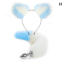 (h) Sexy Foxmetal Butt Plug Tail With Hairpin Kit Tail For Couple Cosplay Foxtail Al Plug For Couple Sexgames