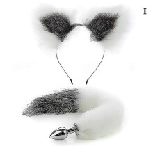 (AND) Sexy Foxmetal Butt Plug Tail With Hairpin Kit Tail For Couple Cosplay Foxtail Al Plug For Couple Sexgames