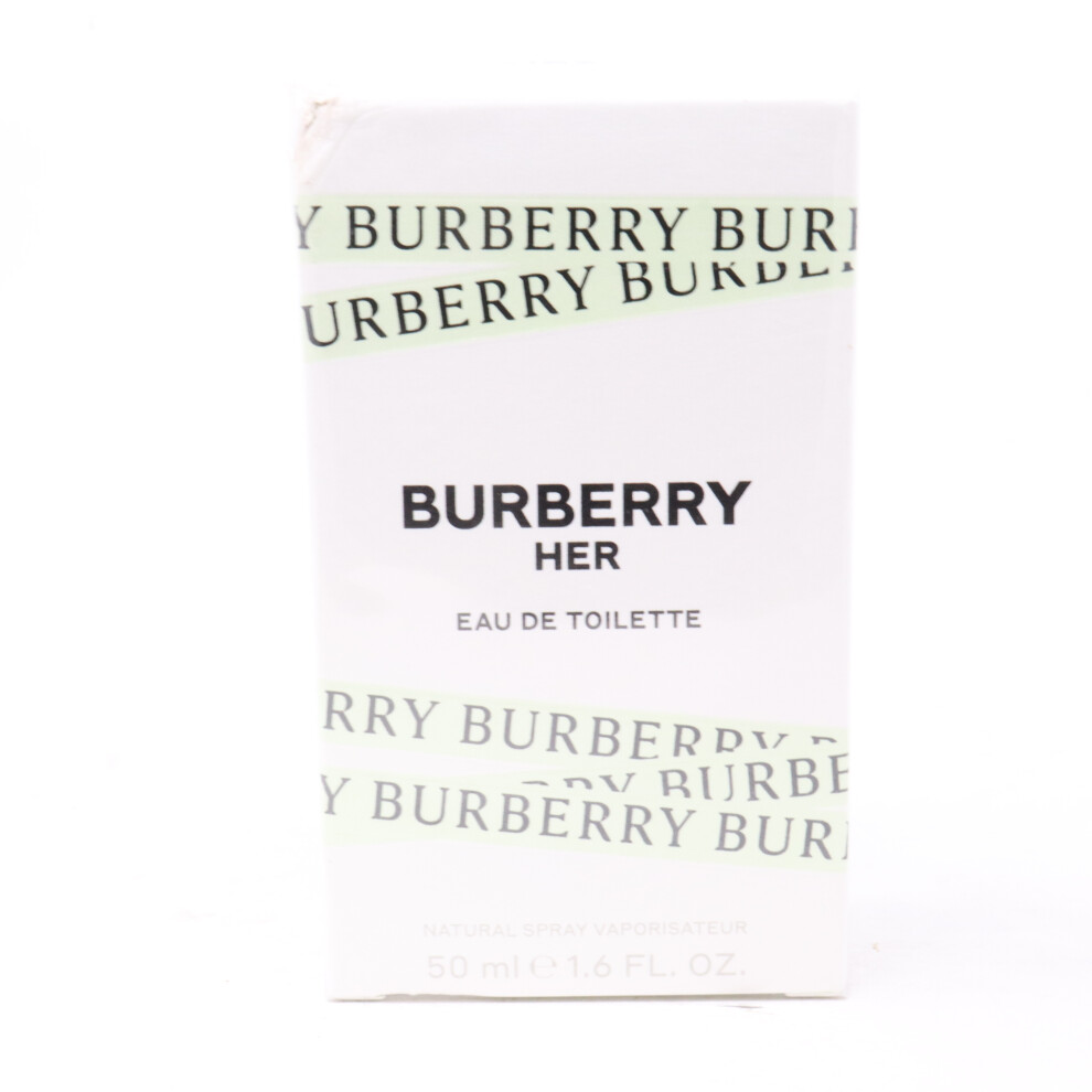 Burberry Her by Burberry Eau De Toilette 1.6oz/50ml Spray New With Box