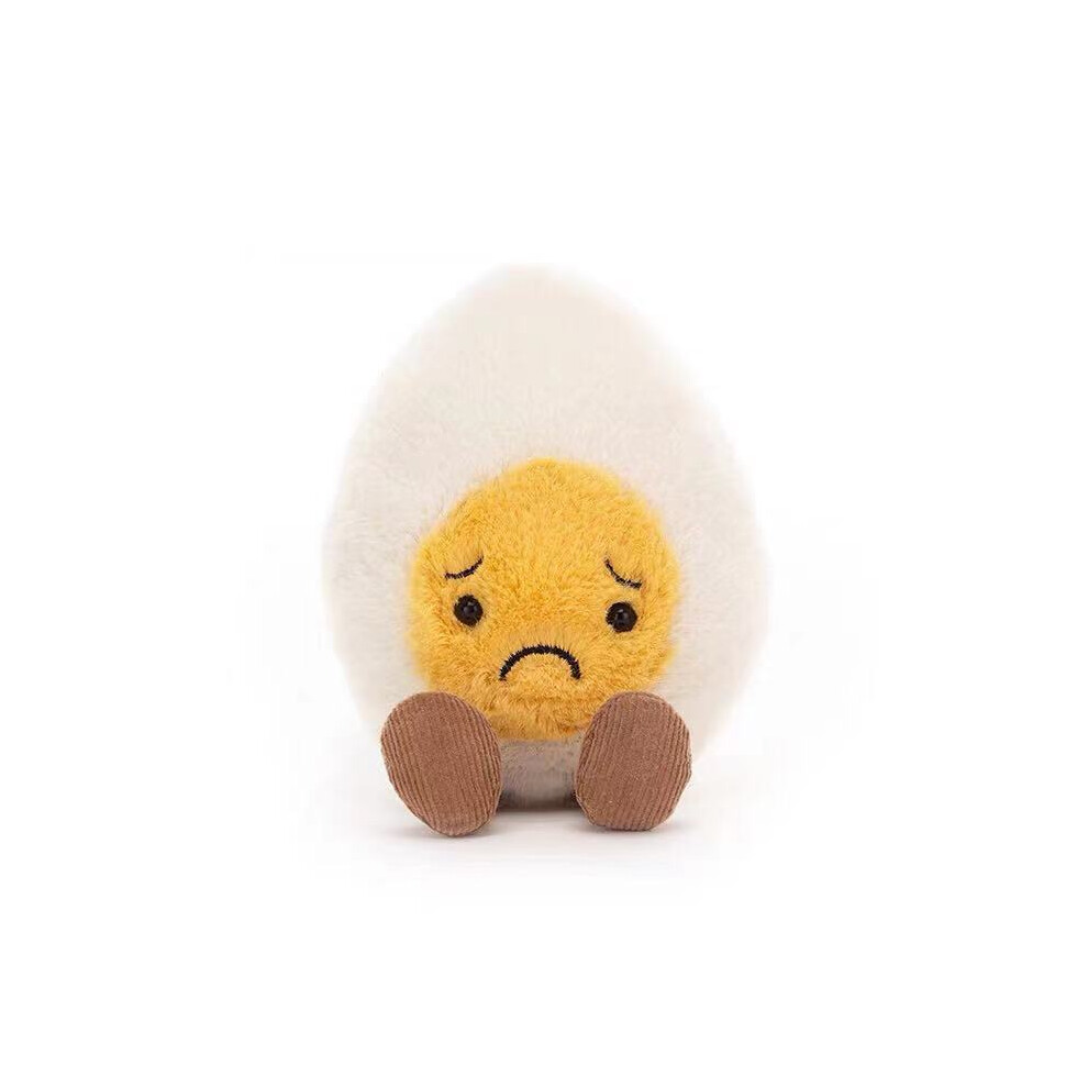 (Sad) Boiled Egg Plush Cuddly Plushies Doll Stuffed Toys Children Easter 30cm