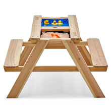 Wooden Sand and Water Game Picnic Table for Children
