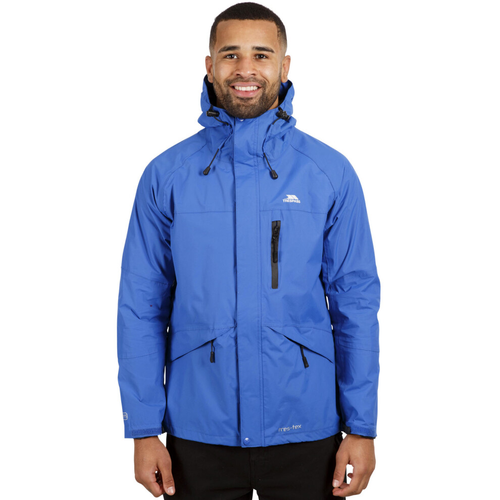 (XL, Blue) Trespass Mens Corvo Waterproof Windproof Outdoor Walking Hiking Jacket Coat