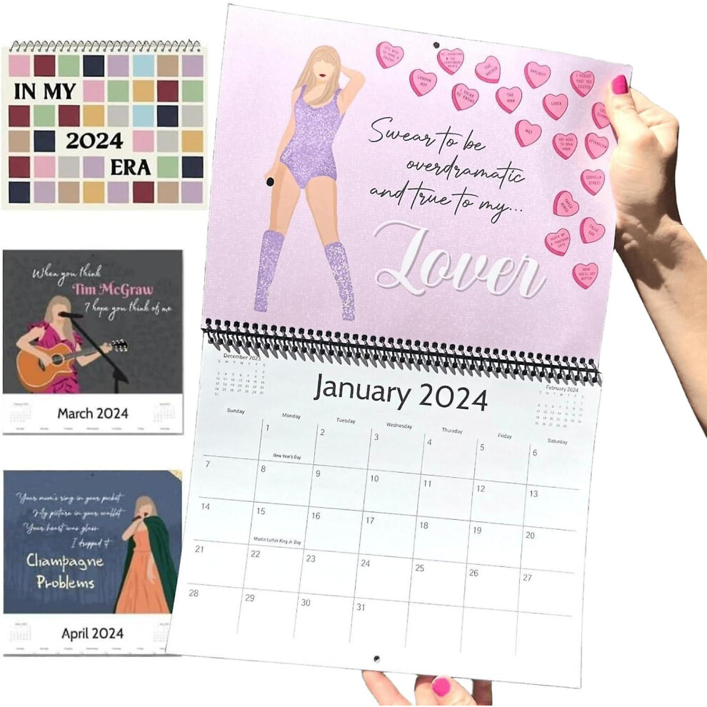 Taylor Calendar 2024, Swift Music Posters Album Cover Poster Calendar Wall Art Calendar For Girl And Boy Teens Dorm Bedroom Room Wall Decor Fans Gift