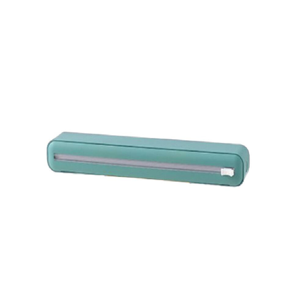 (Green) Wrap Kitchen Food Holder Wrap Dispenser Cling Film Dispenser Tin Foil Cutter