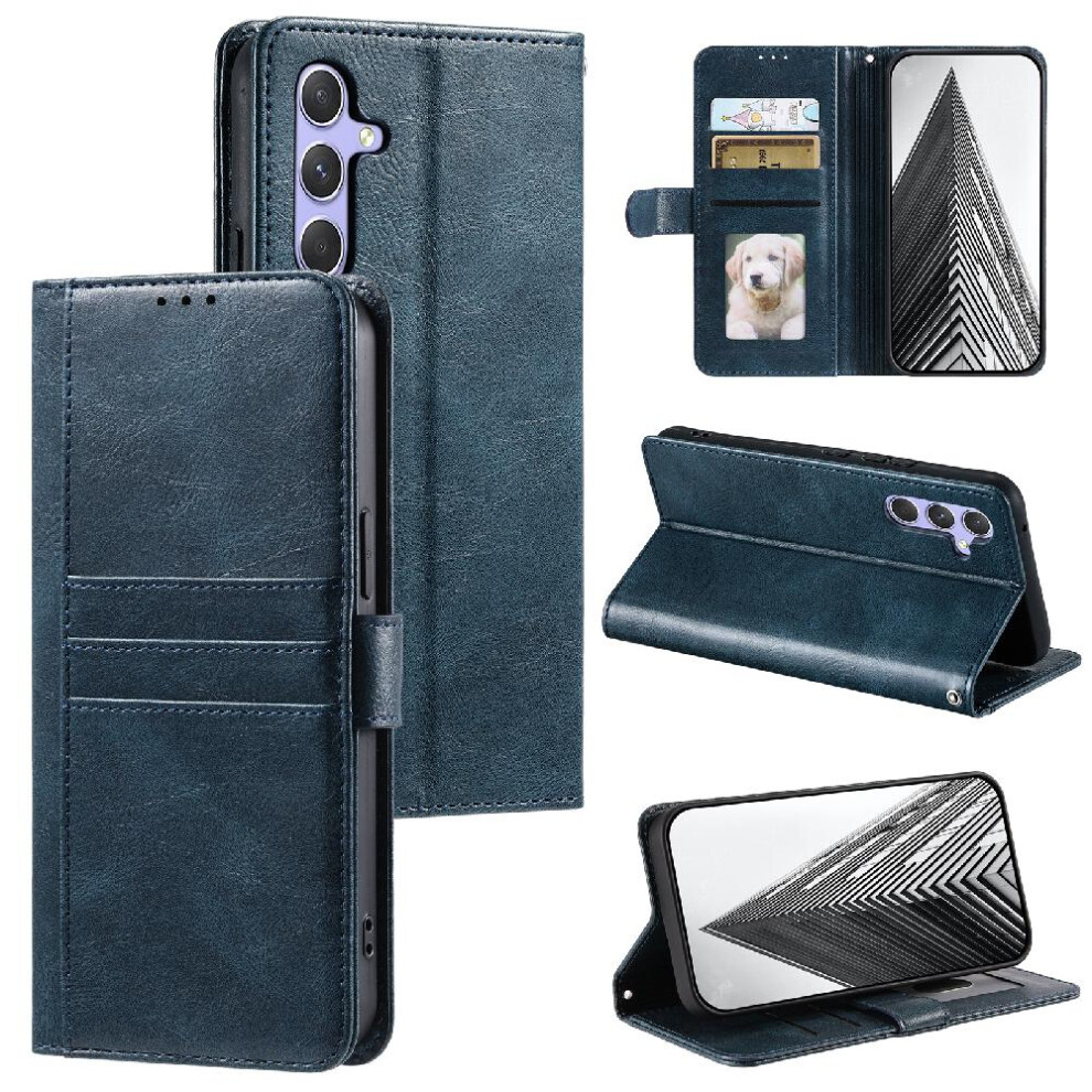 (Blue) Flip Case For Samsung Galaxy A15 4G/5G Pu Leather 6 Card Slots Kickstand Wallet Blue 764762721336