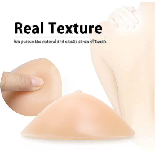 (A pair 700G) 1 Pair Silicone Breast Form Triangle Mastectomy Prosthesis Bra Pad Enhancer 1