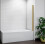 AICA Brushed Gold Pivot Frameless Bath Shower Screen Easyclean 5