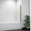 AICA Brushed Gold Pivot Frameless Bath Shower Screen Easyclean 6