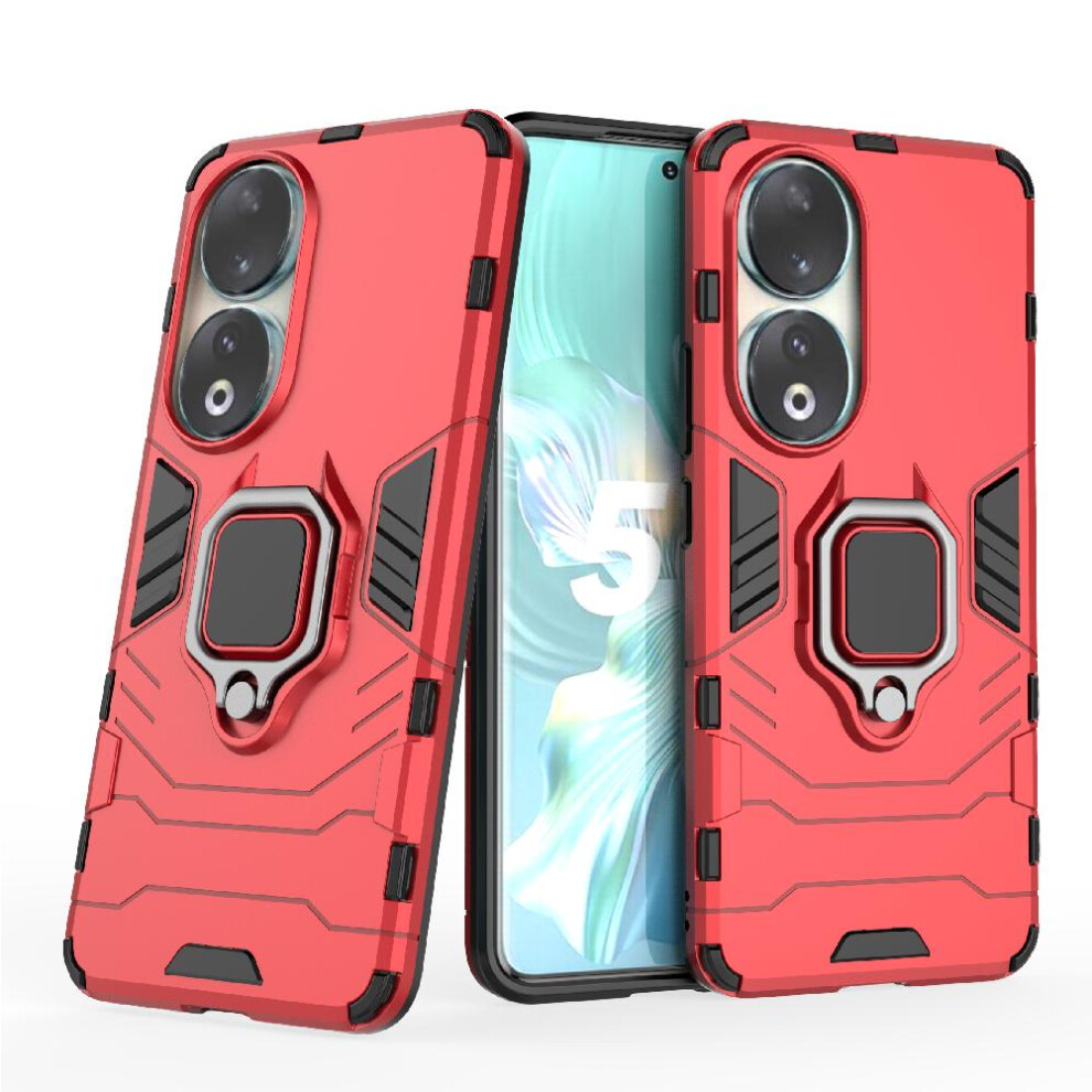 (Red) Case For Honor 90 5G Shockproof Cover Kickstand Military Drop Protection 360Rotating Ring Red 764762724849