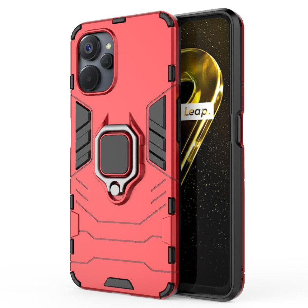 (Red) Case For Realme 9I 5G Shockproof Cover Kickstand 360Rotating Ring Military Drop Protection Red 764762725020