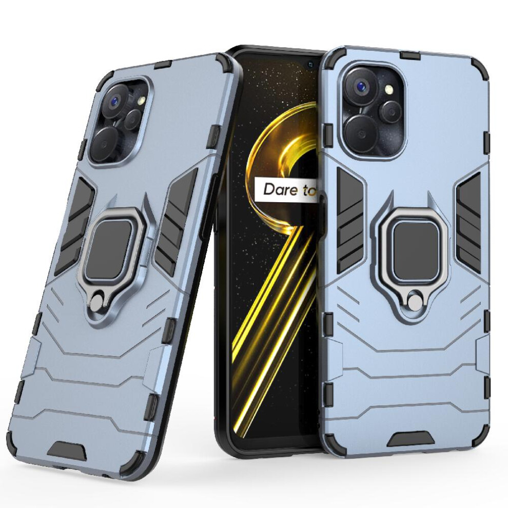 ( ) Case For Realme 9I 5G Shockproof Cover Kickstand 360Rotating Ring Military Drop Protection Gray 764762725037