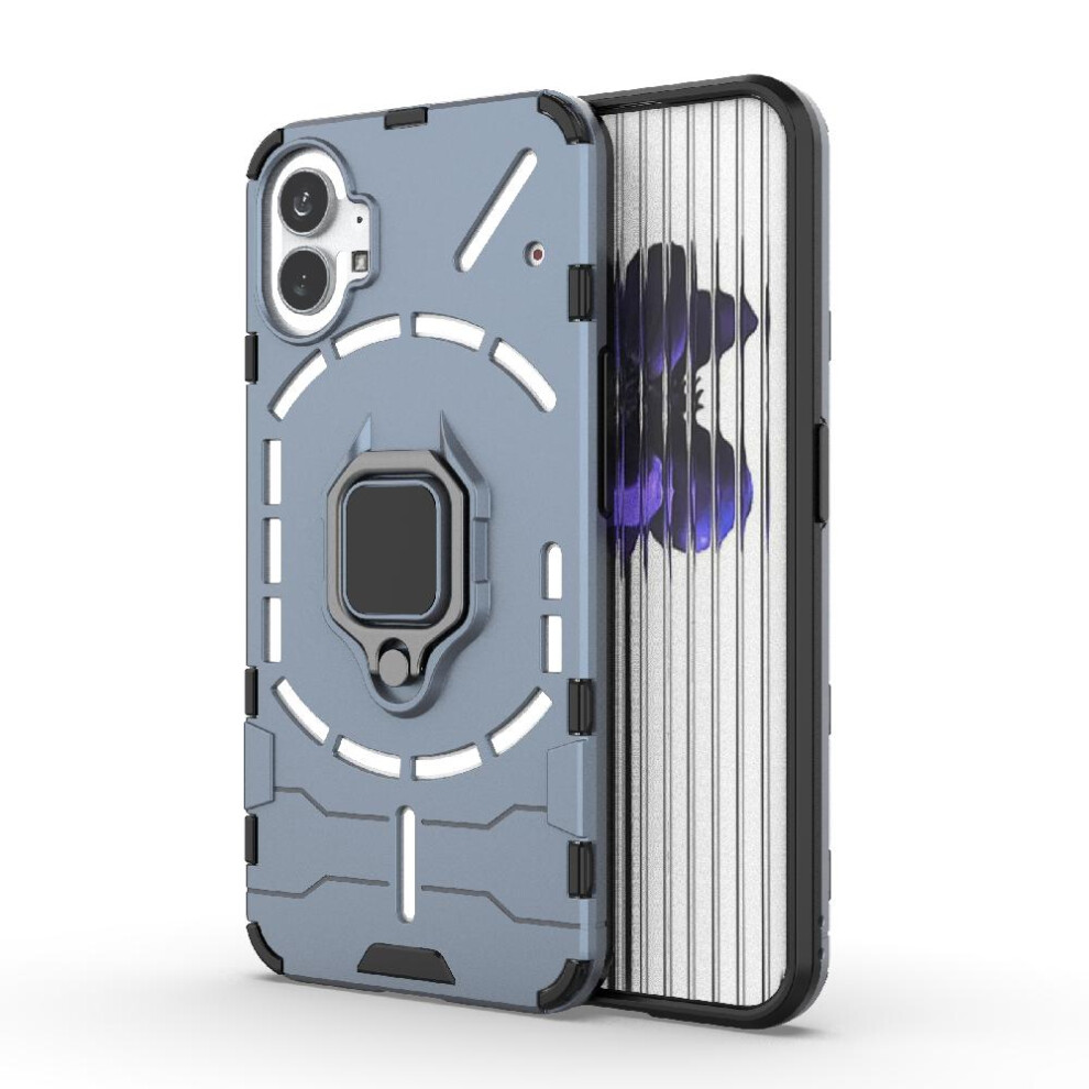 ( ) Case For Nothing Phone 1 Shockproof Cover 360Rotating Ring Military Drop Protection Kickstand Gray 764762725211