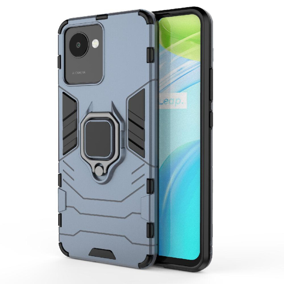 ( ) Case For Realme C30 Military Drop Protection Shockproof Cover 360Rotating Ring Kickstand Gray 764762725334