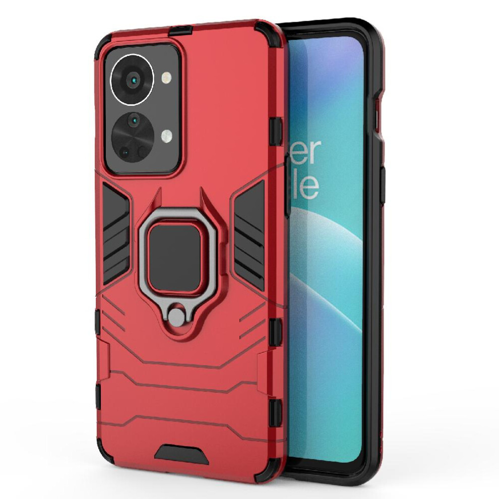 (Red) Case For Oneplus Nord 2T 5G 360Rotating Ring Shockproof Cover Military Drop Protection Kickstand Red 764762725358