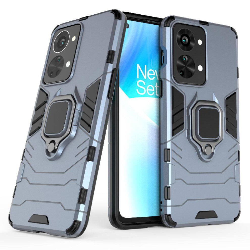 ( ) Case For Oneplus Nord 2T 5G 360Rotating Ring Shockproof Cover Military Drop Protection Kickstand Gray 764762725365
