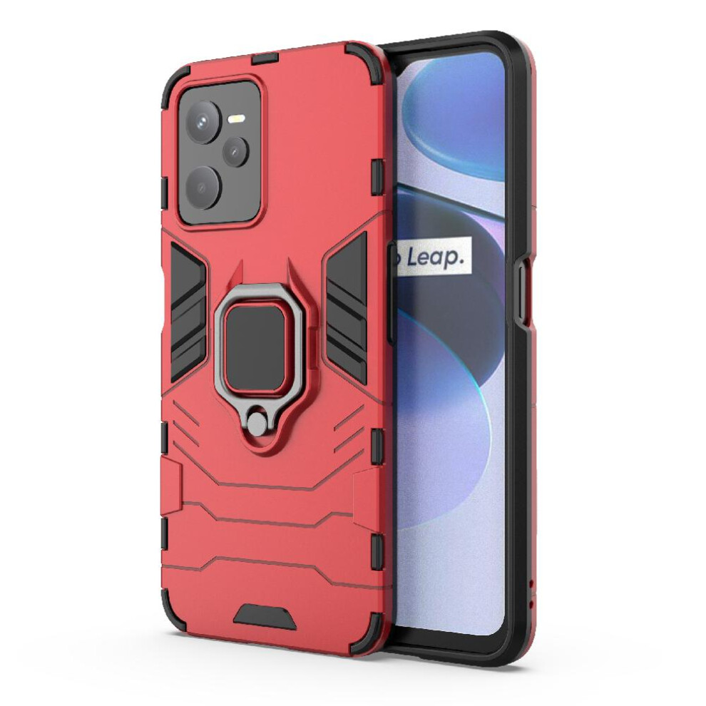 (Red) Case For Realme C35 Military Drop Protection 360Rotating Ring Kickstand Shockproof Cover Red 764762725532