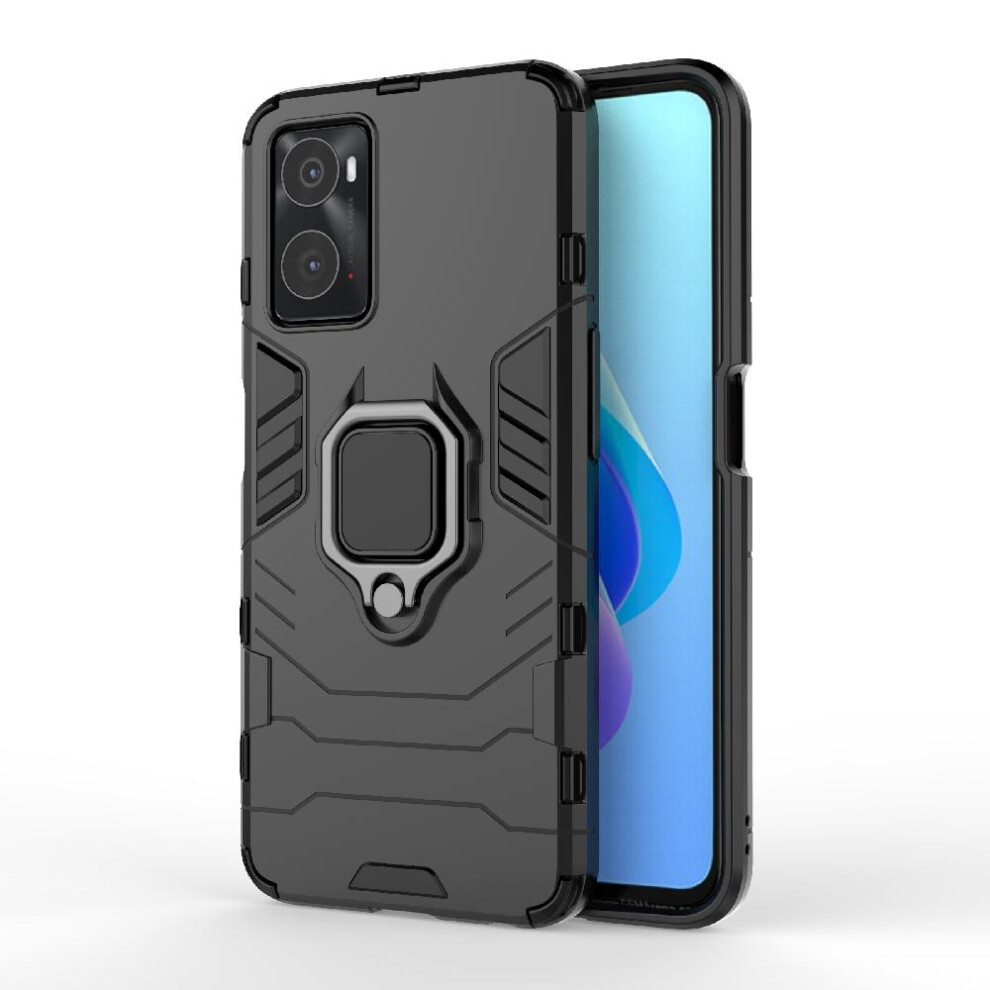 (Black) Case For Realme 9I Kickstand 360Rotating Ring Shockproof Cover Military Drop Protection Black 764762725679