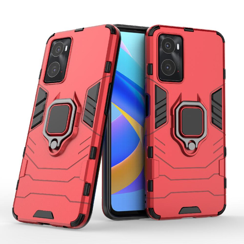 (Red) Case For Realme 9I Kickstand 360Rotating Ring Shockproof Cover Military Drop Protection Red 764762725686