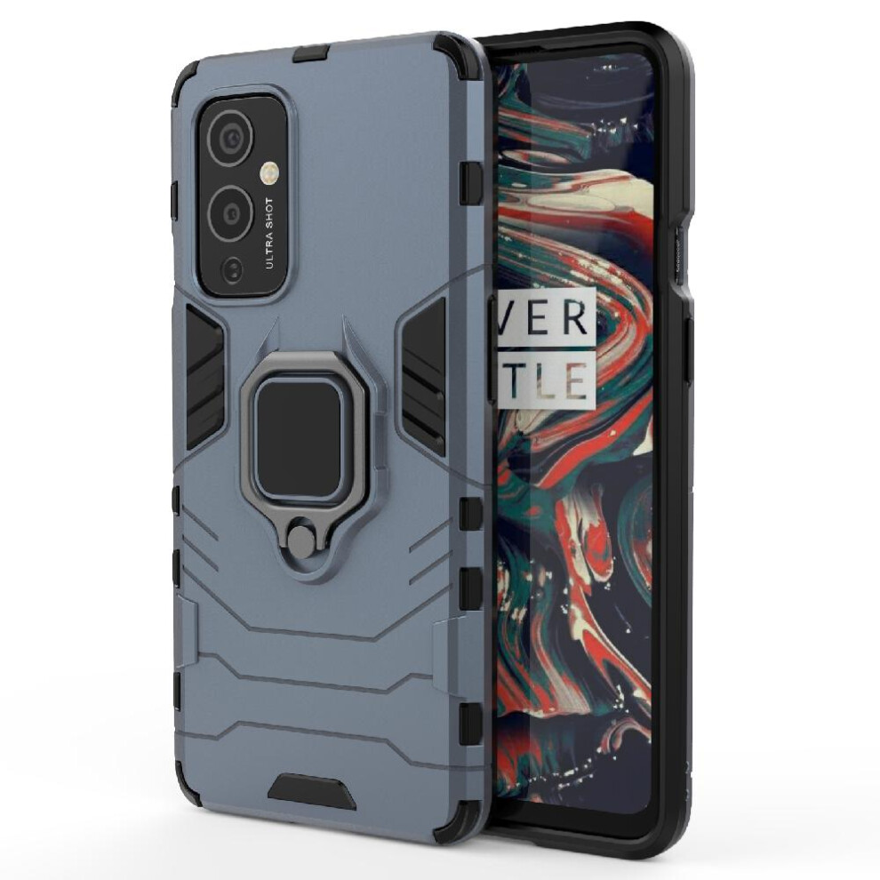 ( ) Case For Oneplus 9 Shockproof Cover 360Rotating Ring Kickstand Military Drop Protection Gray 764762725785